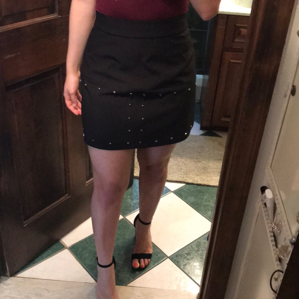 Black flare skirt